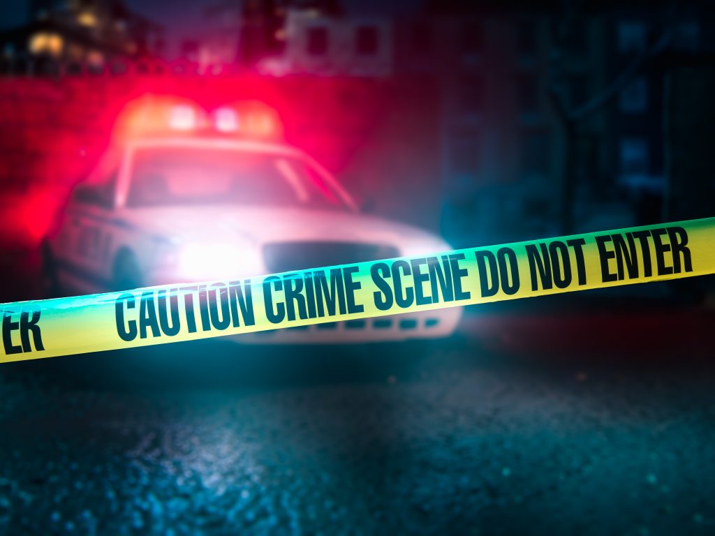High contrast image of a crime scene