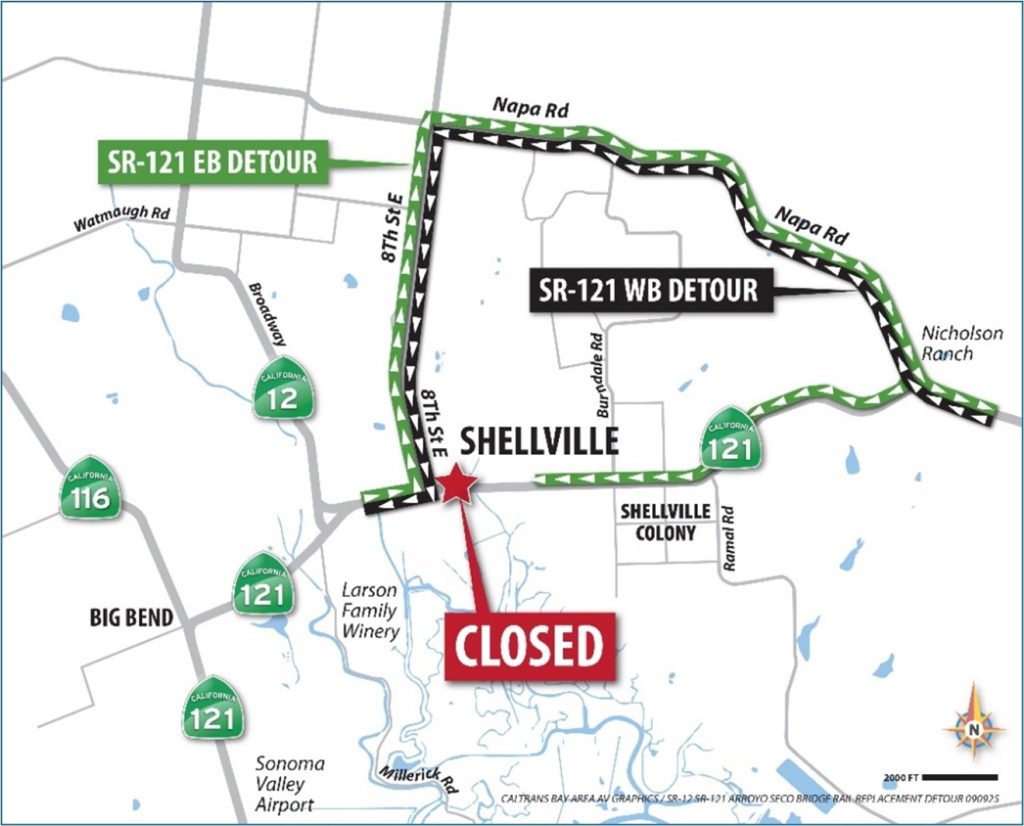 Traffic advisory 2025 09 11 sr12 schellville thirty day closure